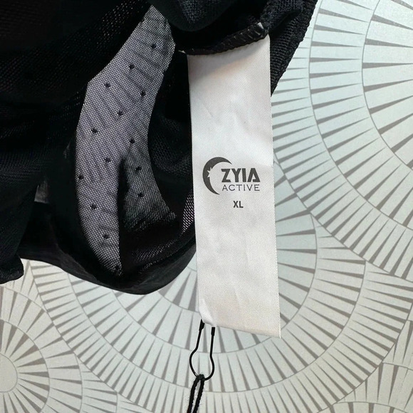 Zyia NWT Women Black Mesh Crop Top‎ XL - Picture 4 of 7